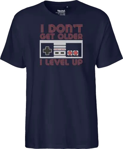  I don't get older, I level up - retro gaming, controller, level up, aging humor, vintage, nostalgia, video games, gaming culture, phrase, typography - Fairtrade T-Shirt