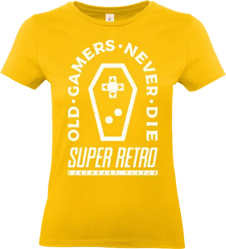 Old Gamers Never Die - retro, game, old, vintage, gamer, death, coffin - Standard T-Shirt (Women)