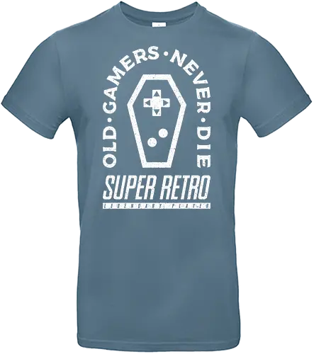 Old Gamers Never Die - retro, game, old, vintage, gamer, death, coffin - Standard T-Shirt