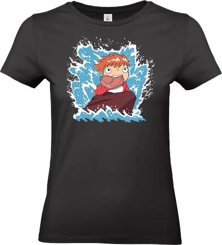 Hameater - anime, ponyo, manga, ham, retro, anime, cute, shark, mermaid - Standard T-Shirt (Women)