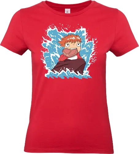 Hameater - anime, ponyo, manga, ham, retro, anime, cute, shark, mermaid - Standard T-Shirt (Women)