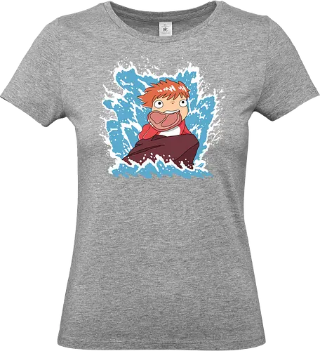 Hameater - anime, ponyo, manga, ham, retro, anime, cute, shark, mermaid - Standard T-Shirt (Women)