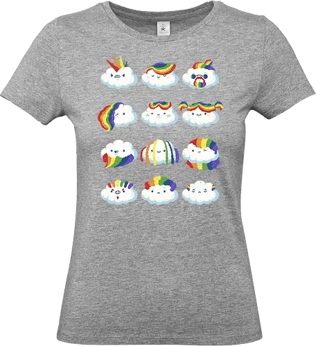 Hair Clouds - cloud, hair, fun, rainbow - Standard T-Shirt (Women)