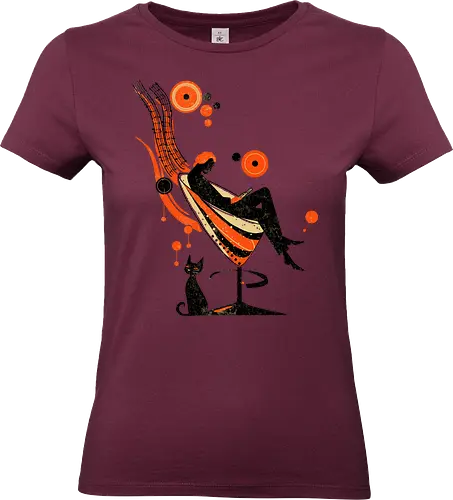 Chillin time - music, reading, books, chill, cats, 50's style, retro, vintage - Standard T-Shirt (Women)