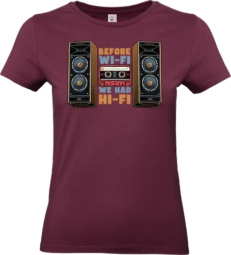 Before Wi-Fi - Internet, retro, classic, cassette tape, nostalgia, Wi-Fi, speaker - Standard T-Shirt (Women)