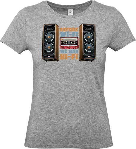 Before Wi-Fi - Internet, retro, classic, cassette tape, nostalgia, Wi-Fi, speaker - Standard T-Shirt (Women)