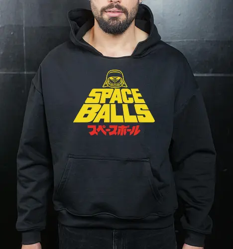 The Retro Shirt - space, balls, star, parody, funny, helmet, dark - Cropped Hoodie