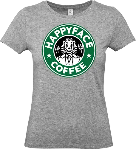 Happy Face Coffee - happy, coffee, parody, joker, villain, comic - Standard T-Shirt (Women)