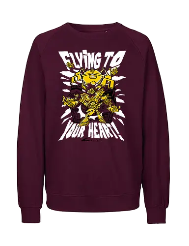 Flying to your heart - retro, japan, gitaroo, music, rock, asian, gamer - Fairtrade Sweatshirt