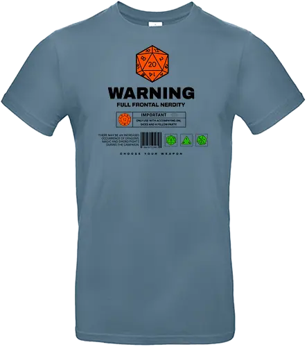 D20 Warnung - D20, Pen and Paper, Rpllenspiel, Pen & Paper, Pathfinder, Brettspiel, Würfel, Fantasy, Abenteuer, RPG, Quest, Nerd, Dungeon Master, Tabletop - Standard T-Shirt