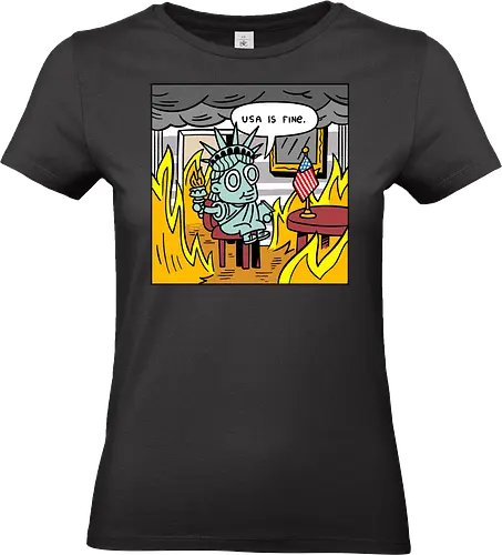 Usa is fine - usa, america, fine, fire - Standard T-Shirt (Women)