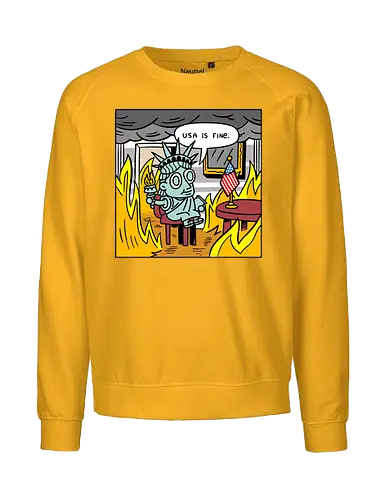 Usa is fine - usa, america, fine, fire - Fairtrade Sweatshirt