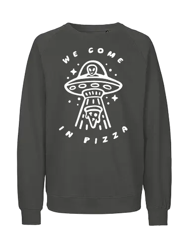 Come in Pizza - pizza, slice, food, funny, retro, alien - Fairtrade Sweatshirt