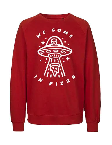 Come in Pizza - pizza, slice, food, funny, retro, alien - Fairtrade Sweatshirt