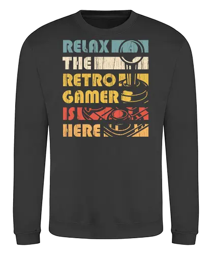 Relax The Retro Gamer is Here - retro, game, arcade, pixel, relax - Sweatshirt