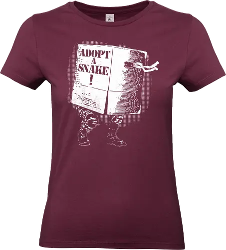 Adopt A Snake - metal gear solid, adopt a pet, snakes, snake, video games, funny, mgs, mgs 2, big boss, cobra, adopt a snake, cardboard box - Standard T-Shirt (Women)