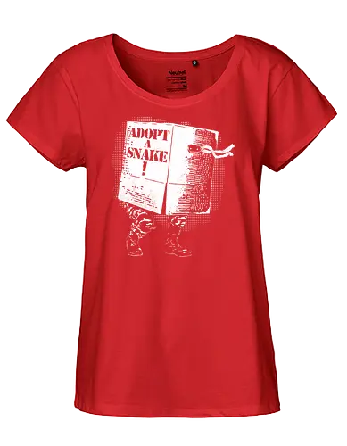 Adopt A Snake - metal gear solid, adopt a pet, snakes, snake, video games, funny, mgs, mgs 2, big boss, cobra, adopt a snake, cardboard box - Fairtrade Girl Shirt