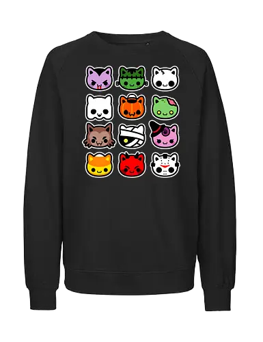 hallowkitties - halloween, cat, kitty, cute, funny - Fairtrade Sweatshirt