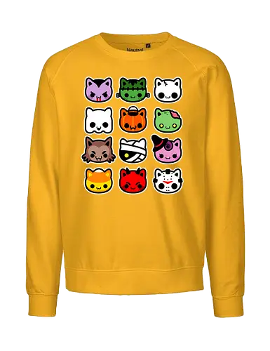 hallowkitties - halloween, cat, kitty, cute, funny - Fairtrade Sweatshirt