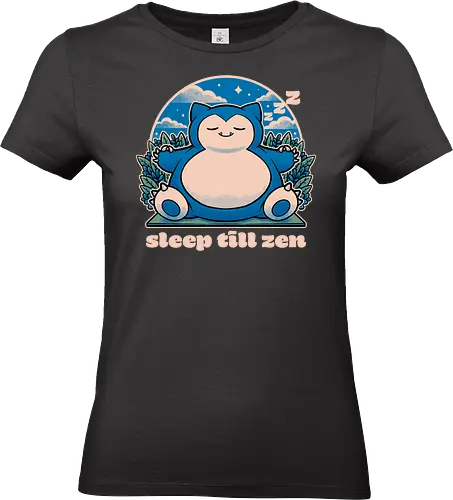 Chubby Anime Zen Monster  - Chubby, Monster, Pet, Cute, Fun, Funny, Game, Video Game, Zen, Meditation, Nap, Napping, Adventure, Fantasy, Fight, Sleep, Sleeping, Sleepy, Bear - Standard T-Shirt (Women)