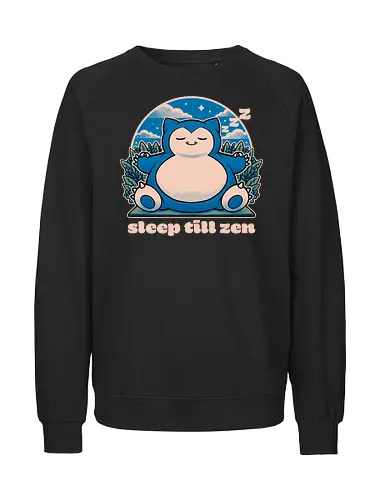 Chubby Anime Zen Monster  - Chubby, Monster, Pet, Cute, Fun, Funny, Game, Video Game, Zen, Meditation, Nap, Napping, Adventure, Fantasy, Fight, Sleep, Sleeping, Sleepy, Bear - Fairtrade Sweatshirt
