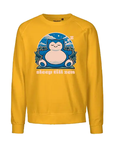 Chubby Anime Zen Monster  - Chubby, Monster, Pet, Cute, Fun, Funny, Game, Video Game, Zen, Meditation, Nap, Napping, Adventure, Fantasy, Fight, Sleep, Sleeping, Sleepy, Bear - Fairtrade Sweatshirt