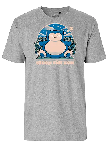 Chubby Anime Zen Monster  - Chubby, Monster, Pet, Cute, Fun, Funny, Game, Video Game, Zen, Meditation, Nap, Napping, Adventure, Fantasy, Fight, Sleep, Sleeping, Sleepy, Bear - Fairtrade T-Shirt