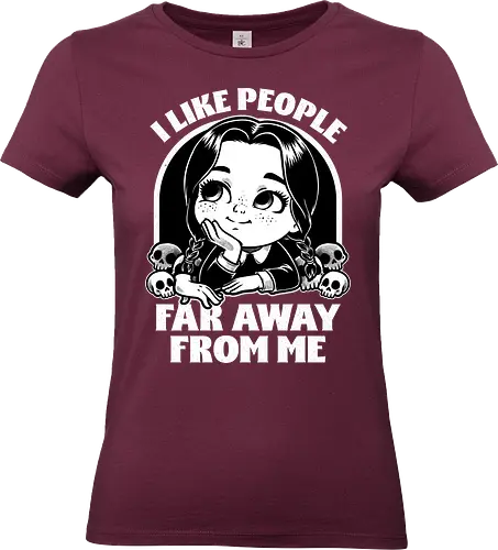 Goth Girl Hates People - skull, skeleton, sarcasm, Halloween, Gothic, Goth, Gothic Horror, Horror, Classic Horror, Horror Comedy, Dark Fantasy, Fantasy, Spooky, Creepy, Wednesday, fun, funny, cute - Standard T-Shirt (Women)