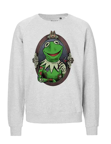 Tattoo Puppet Frog - frog, tattoo, puppet, classic, tv show, meme, fun, funny, movie, retro vintage, kids - Fairtrade Sweatshirt