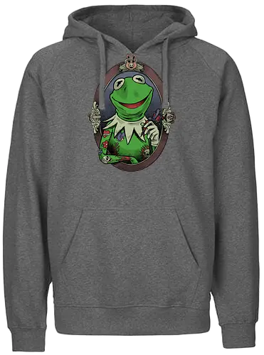 Tattoo Puppet Frog - frog, tattoo, puppet, classic, tv show, meme, fun, funny, movie, retro vintage, kids - Fairtrade Hoodie