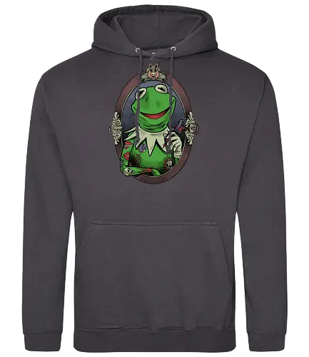 Tattoo Puppet Frog - frog, tattoo, puppet, classic, tv show, meme, fun, funny, movie, retro vintage, kids - Standard Hoodie