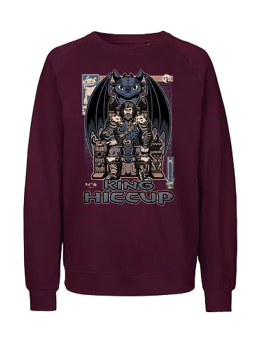 Viking Dragon King - Cool, Dragon, Animation, Mythical, Mythology, Mythological Creatures, Creature, viking, leader, alpha, king, magazine, cover, comic, tv show, comic book, Movie, Vikings, throne - Fairtrade Sweatshirt