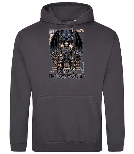 Viking Dragon King - Cool, Dragon, Animation, Mythical, Mythology, Mythological Creatures, Creature, viking, leader, alpha, king, magazine, cover, comic, tv show, comic book, Movie, Vikings, throne - Standard Hoodie