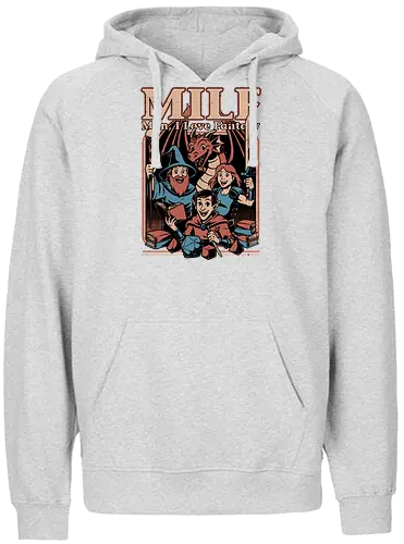 Vintage RPG Crew Joke - rpg, Pen and Paper, d20, dungeon master, role-playing game, tabletop, game master, milf, fantasy, adventure, crew, joke, gaming, game, game night, boardgame, elf, thief, wizard, barbarian, knight, warrior, dragon - Fairtrade Hoodie