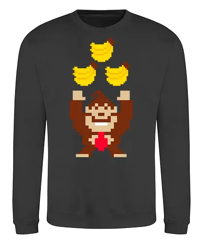 Tribananas - banana, donkey, king, rock, monkey, ape - Sweatshirt