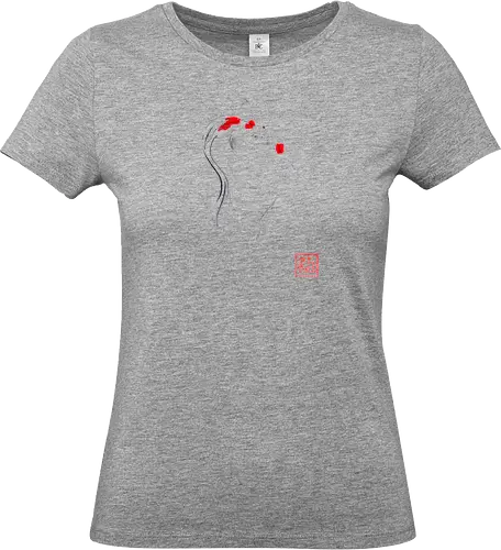 2 koi - koi, carp, sumie, japan, fish - Standard T-Shirt (Women)