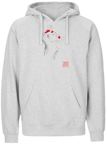 2 koi - koi, carp, sumie, japan, fish - Fairtrade Hoodie