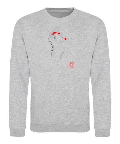 2 koi - koi, carp, sumie, japan, fish - Sweatshirt