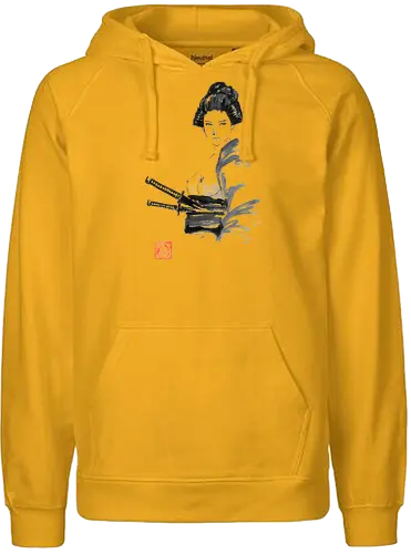 geisha samurai - geisha, samurai, nude, sumie, japan - Fairtrade Hoodie