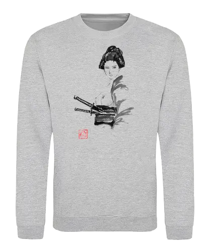 geisha samurai - geisha, samurai, nude, sumie, japan - Sweatshirt