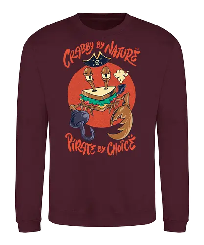 crimson crust  - animal, crab, pirates, cool, seafood, cool, sandwich, bread, zodiac - Sweatshirt