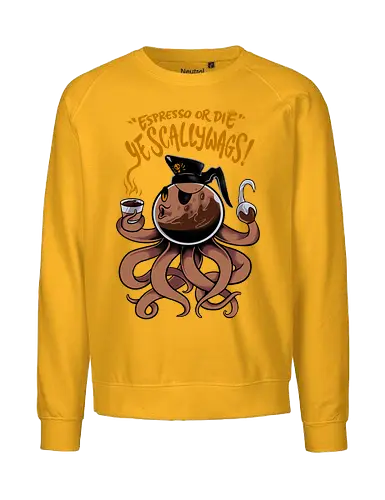 octobrew - coffee, caffeine, cool, latte, cafe, insomnia, drink, happy, ufo, alien, scifi, fantasy, horror, halloween, sleep, insomnia, pirates - Fairtrade Sweatshirt