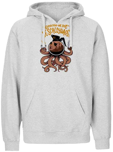 octobrew - coffee, caffeine, cool, latte, cafe, insomnia, drink, happy, ufo, alien, scifi, fantasy, horror, halloween, sleep, insomnia, pirates - Fairtrade Hoodie