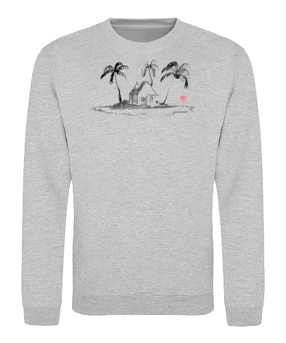 island - island, sumie, japan, palmtrees - Sweatshirt