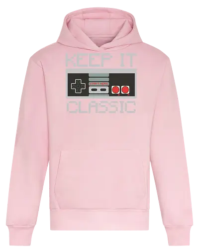 KEEP IT CLASSIC - retro, gaming, controller, vintage, nostalgia, pixelated, design, classic, monochrome, text - Heavyweight Hoodie