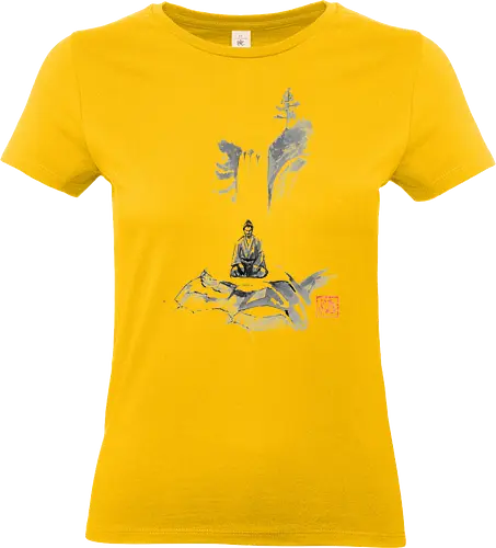meditation - samurai, fall, sumie, japan - Standard T-Shirt (Women)