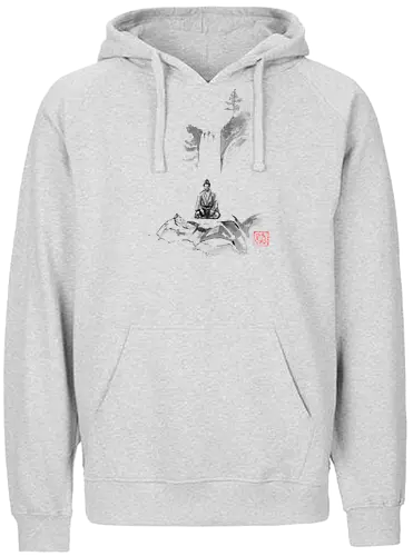 meditation - samurai, fall, sumie, japan - Fairtrade Hoodie