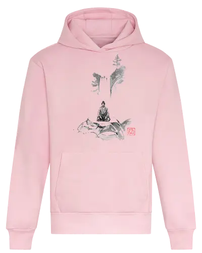 meditation - samurai, fall, sumie, japan - Heavyweight Hoodie