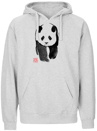 panda walking - panda, sumie, japan - Fairtrade Hoodie