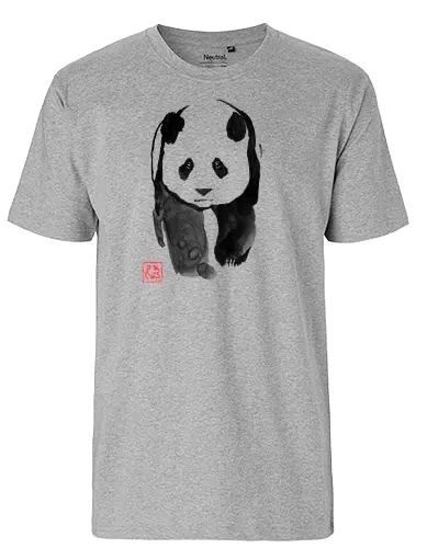panda walking - panda, sumie, japan - Fairtrade T-Shirt